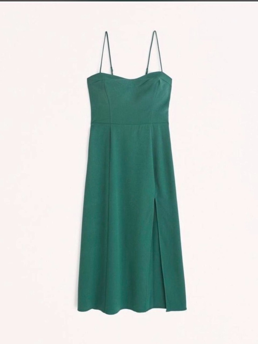 Abercrombie & Fitch Emerald Green Spaghetti Strap Midi Dress